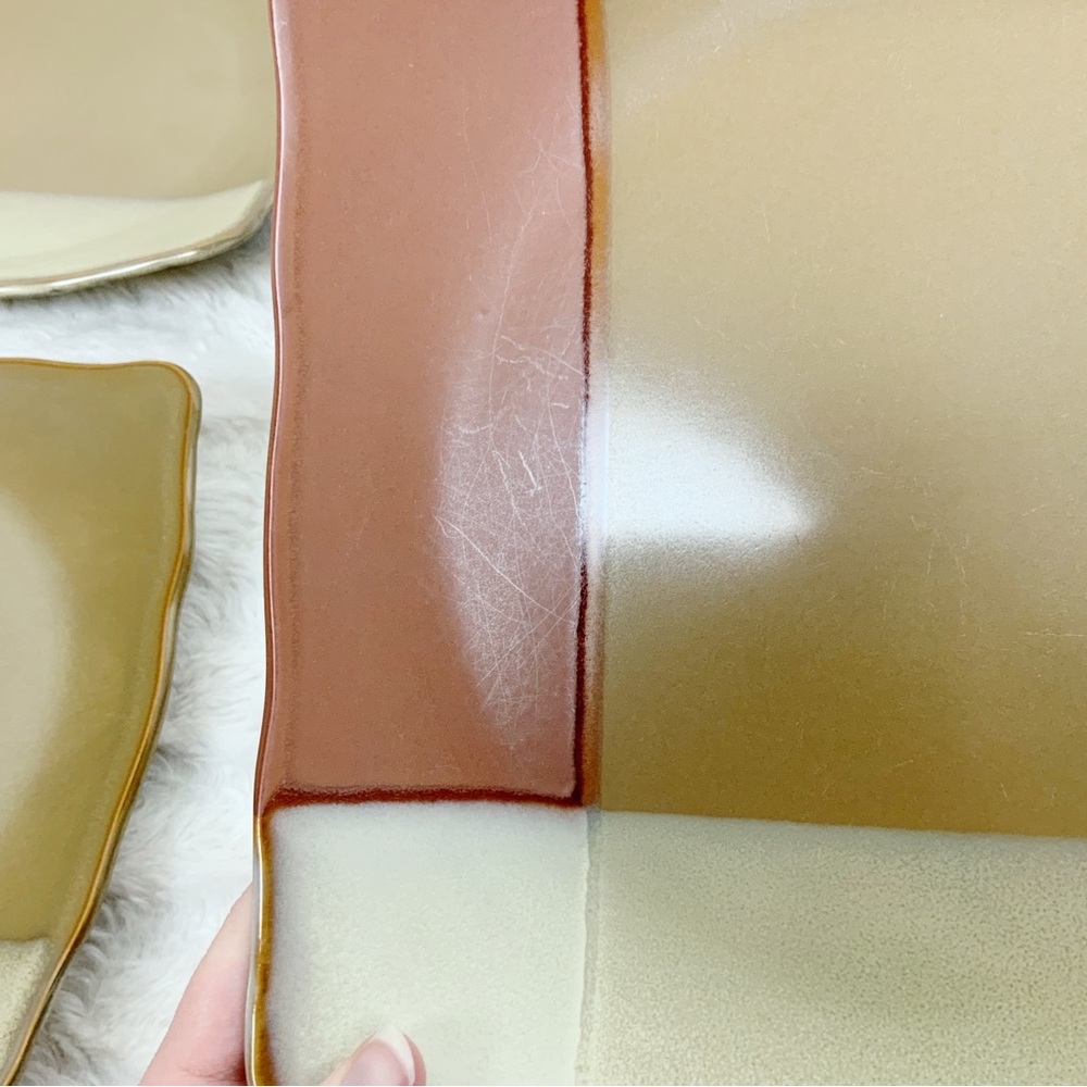 Sango Gold Dust Sienna 6 Square Salad Plates Western Southwest Earthtones Boho - Picture 9 of 14